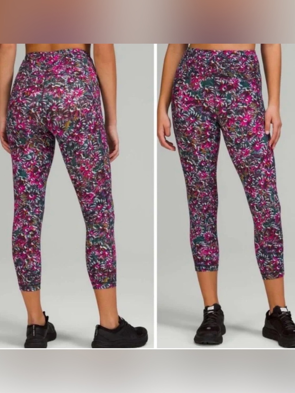 LULULEMON Base Pace High-Rise  Floral Tights  28" Womens sz 4